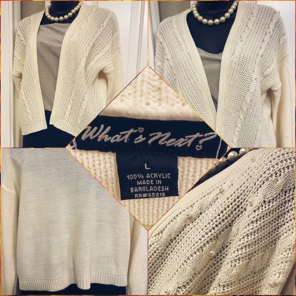 Cropped Cardigan, Pearl details - Size L - Picture 2 of 7